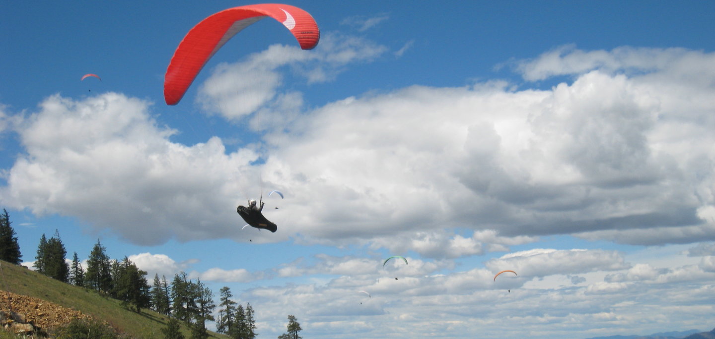 Paragliders Flying