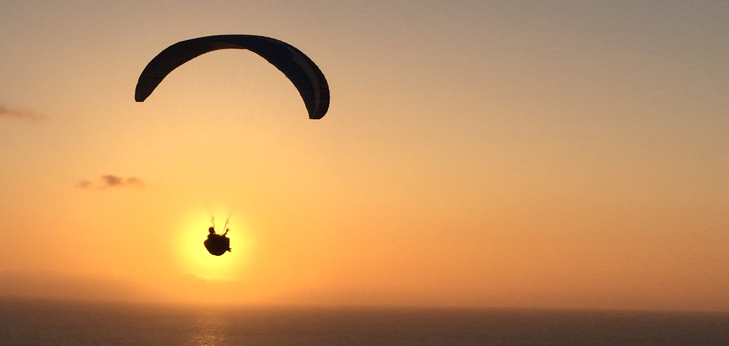 Paraglider at Sunset